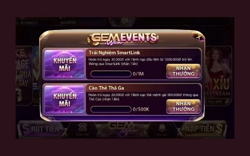 Gemwin tỷ lệ trả thưởng nhanh
